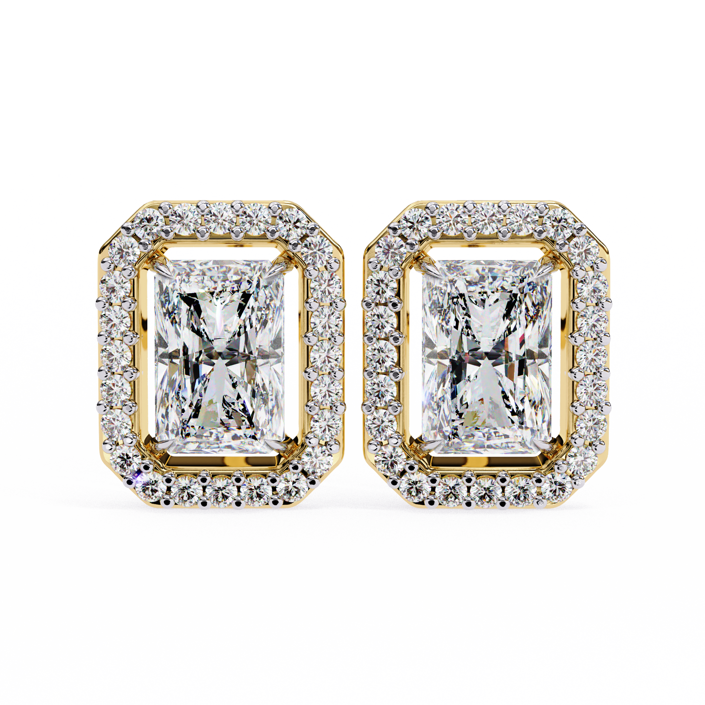 1.86ct Lab Grown Radiant Cut Diamond Earrings