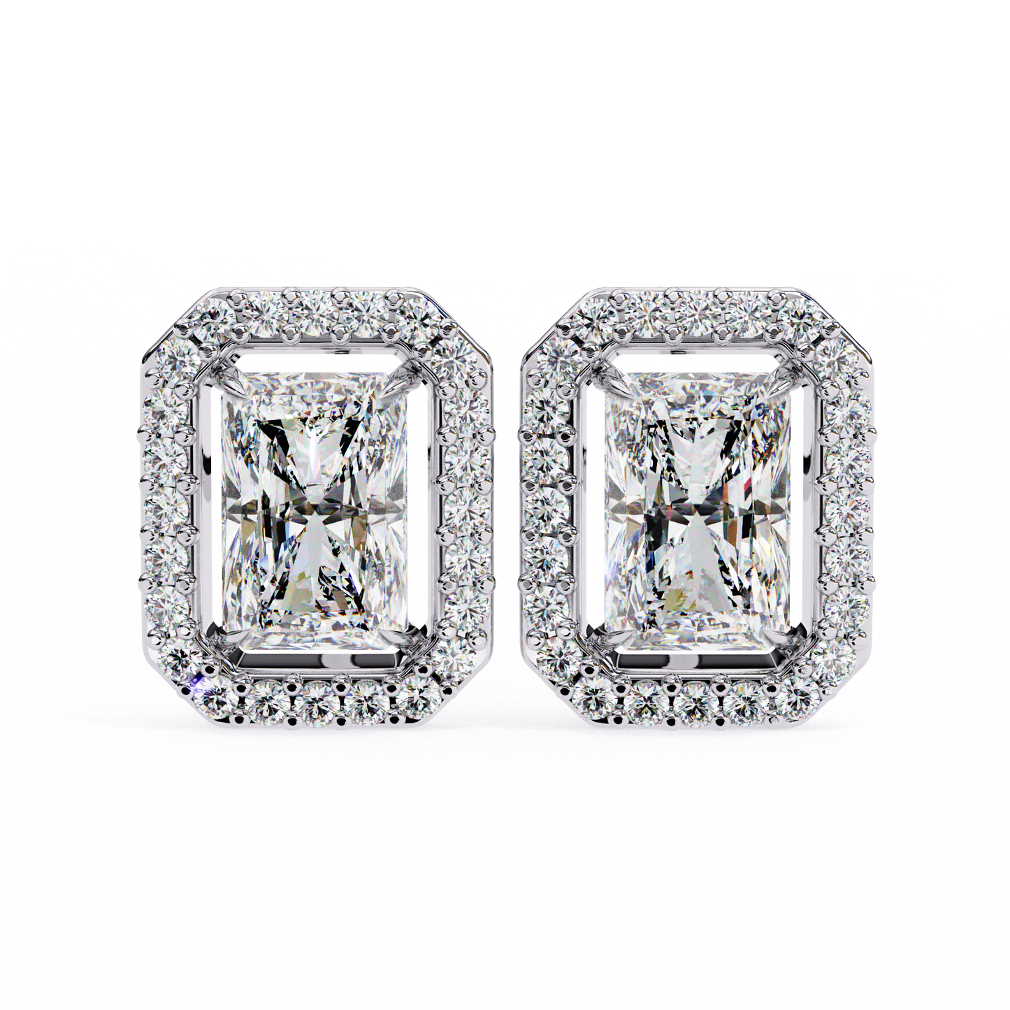 1.86ct Lab Grown Radiant Cut Diamond Earrings