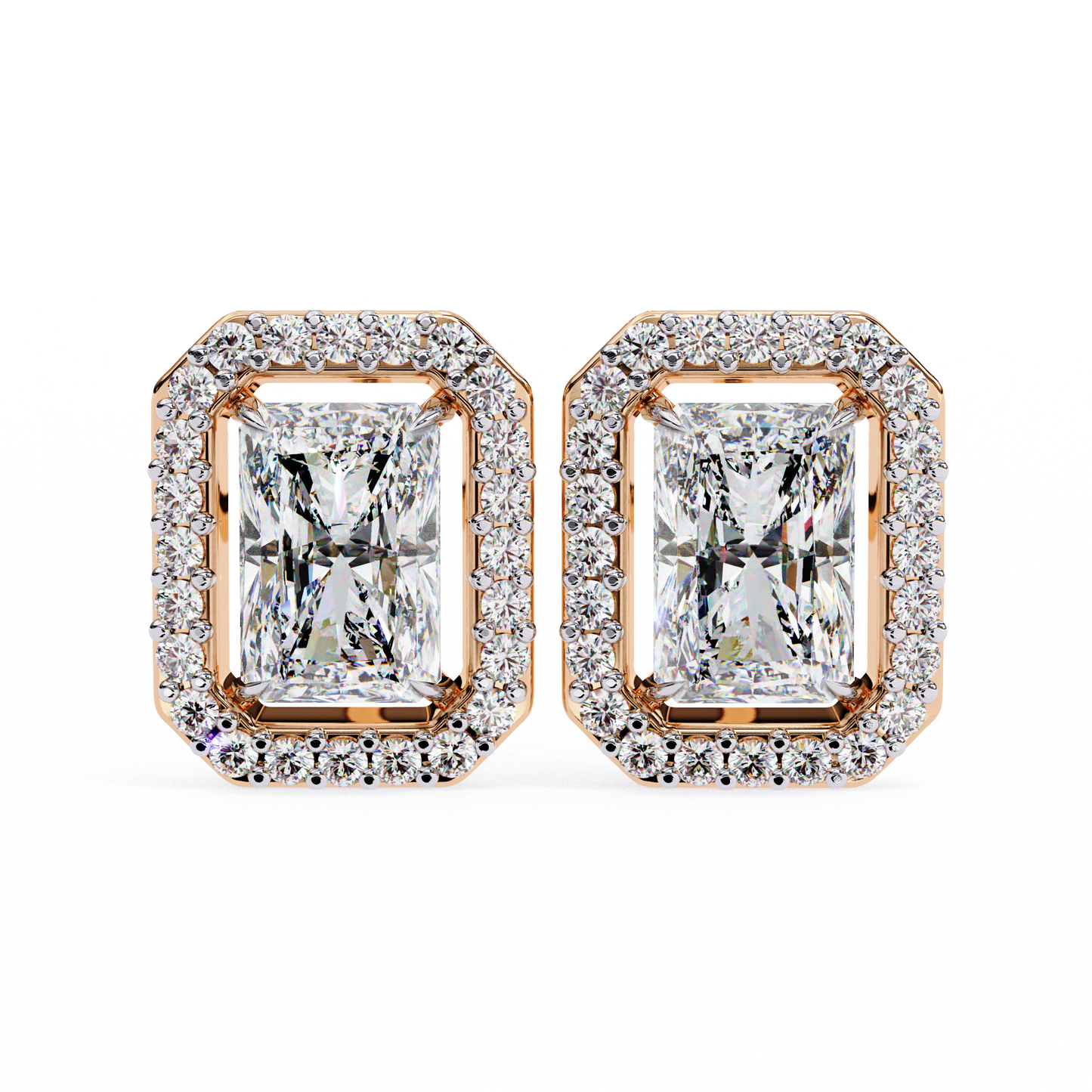 1.86ct Lab Grown Radiant Cut Diamond Earrings