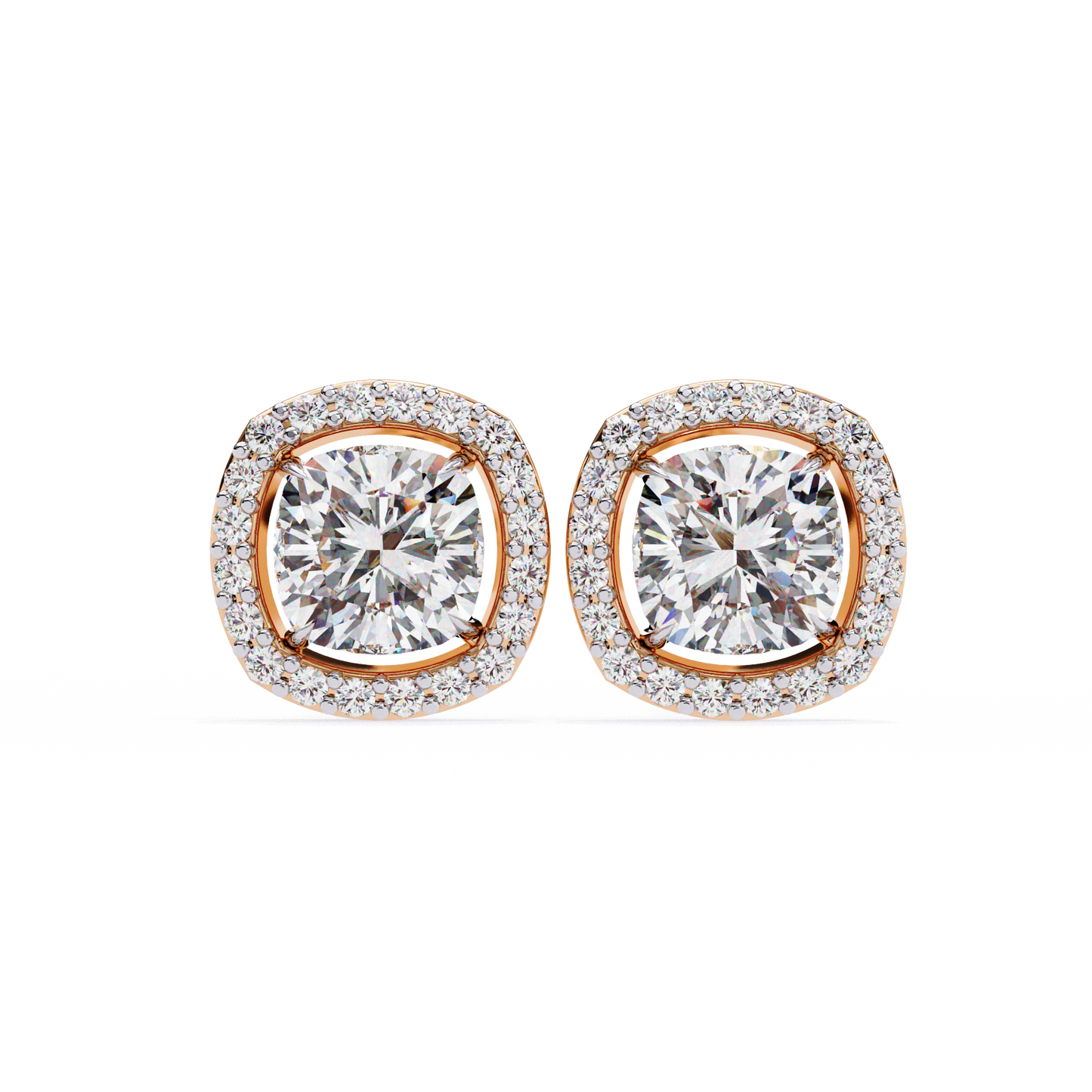 2.24ct Lab Grown Cushion Cut Diamond Earrings