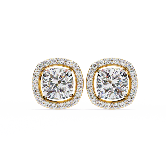 2.24ct Lab Grown Cushion Cut Diamond Earrings