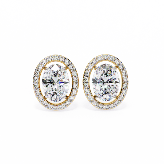 2.26ct Lab Grown Oval Diamond Stud Earrings