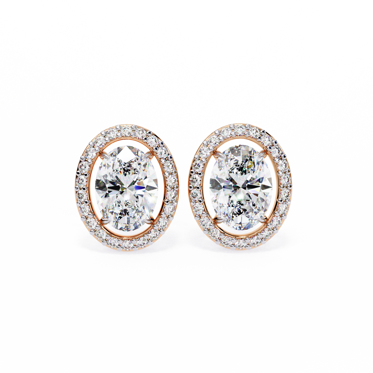 2.26ct Lab Grown Oval Diamond Stud Earrings