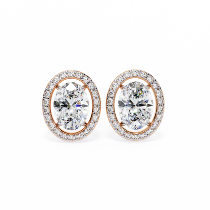 2.26ct Lab Grown Oval Diamond Stud Earrings