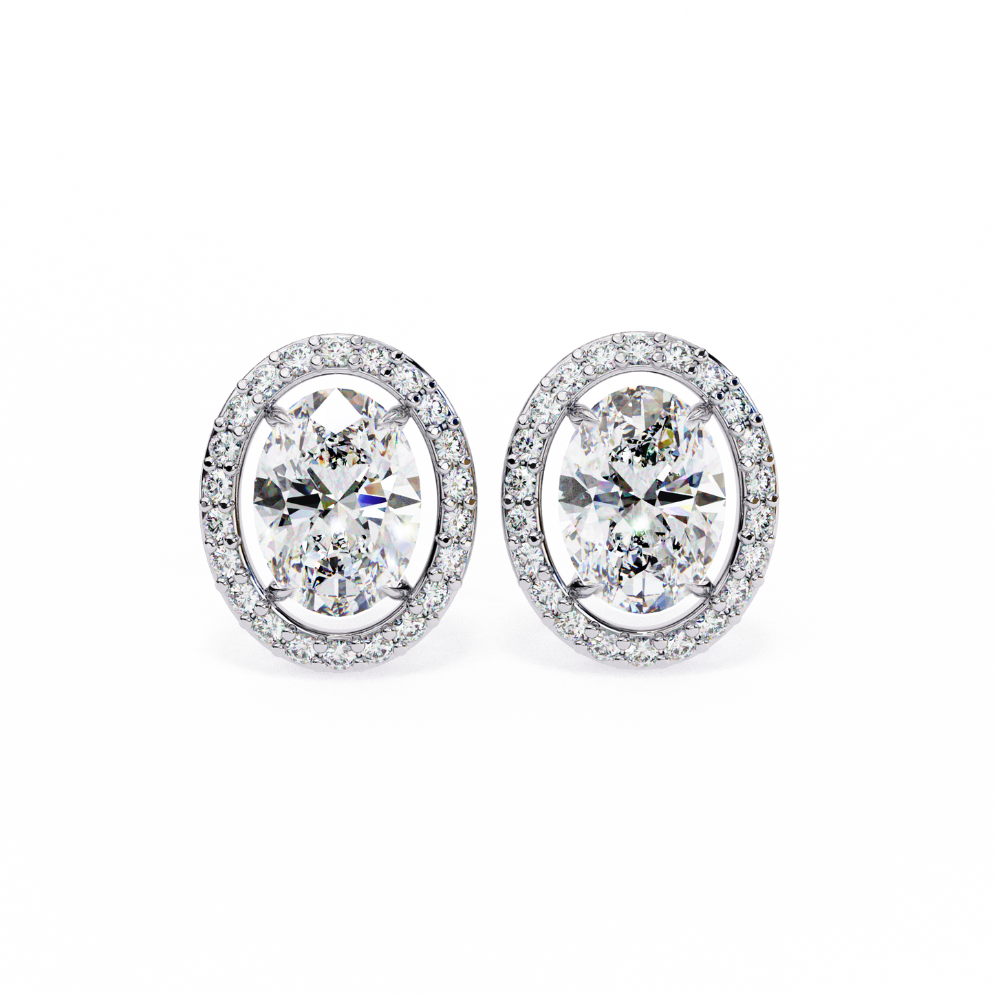 2.26ct Lab Grown Oval Diamond Stud Earrings