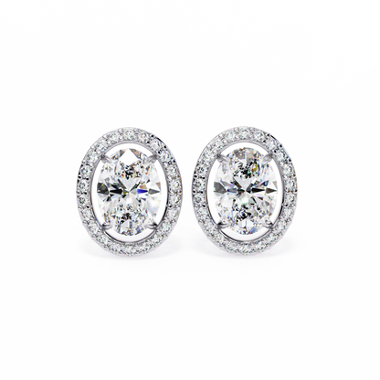 2.26ct Lab Grown Oval Diamond Stud Earrings