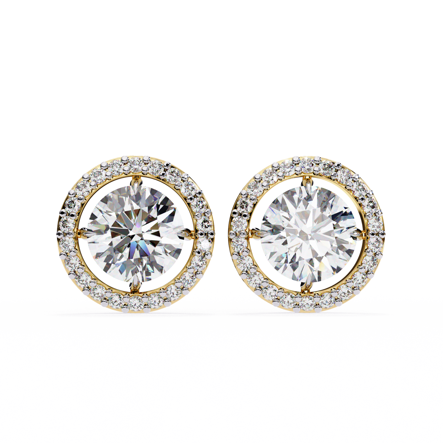 1.76ct Lab Grown Diamond Halo Stud Earrings