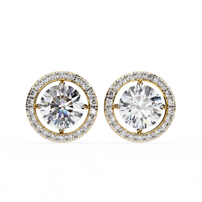 1.76ct Lab Grown Diamond Halo Stud Earrings