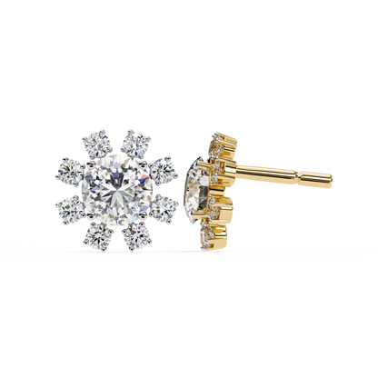 1.50ct Lab Grown Diamond Flower Stud Earrings