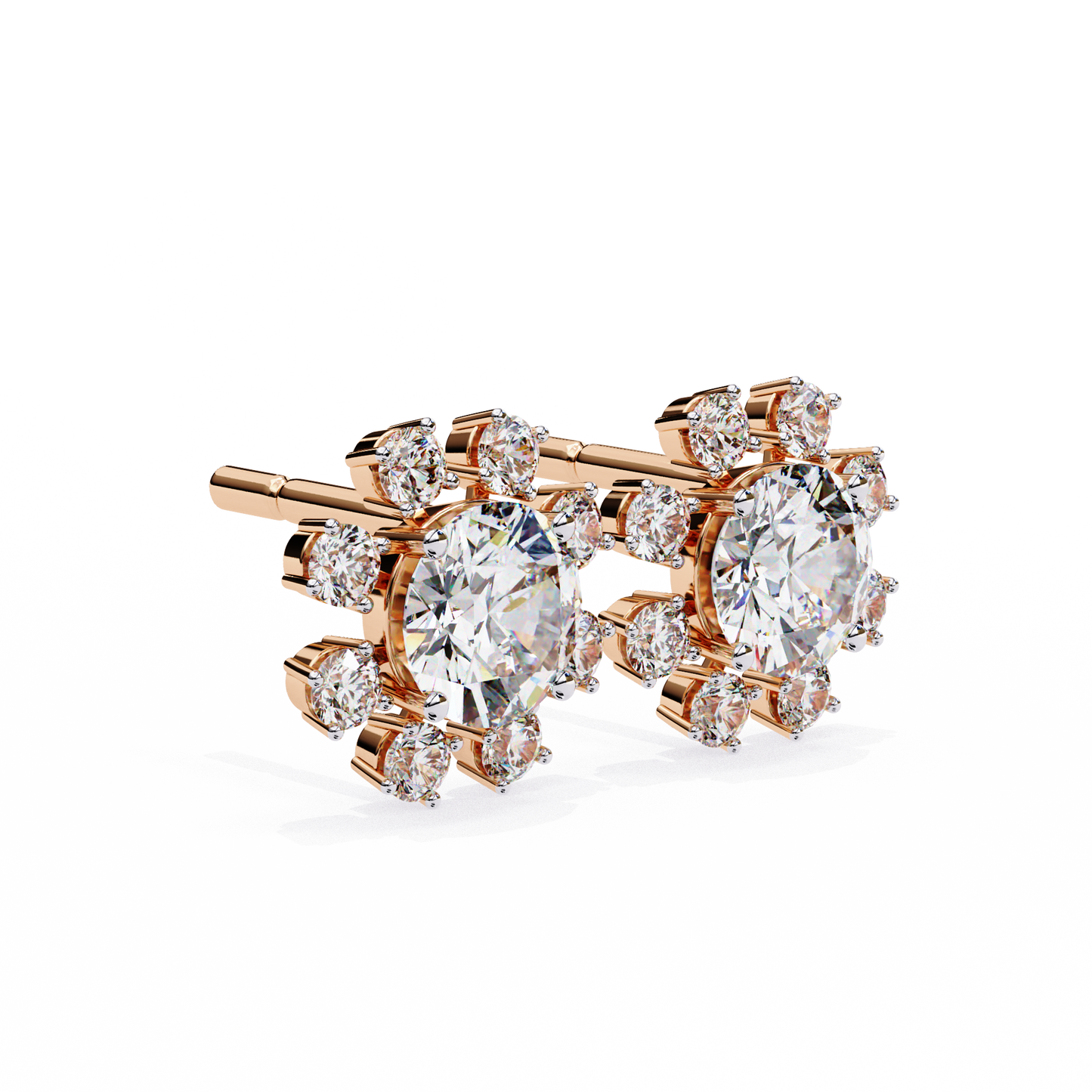 1.50ct Lab Grown Diamond Flower Stud Earrings