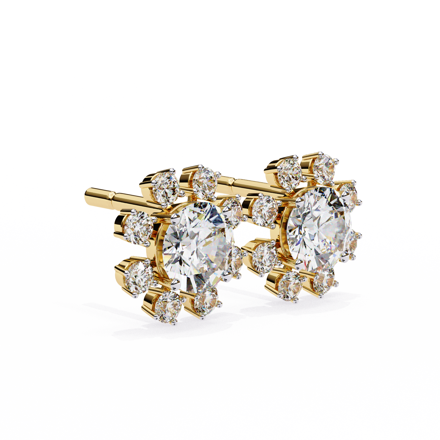 1.50ct Lab Grown Diamond Flower Stud Earrings