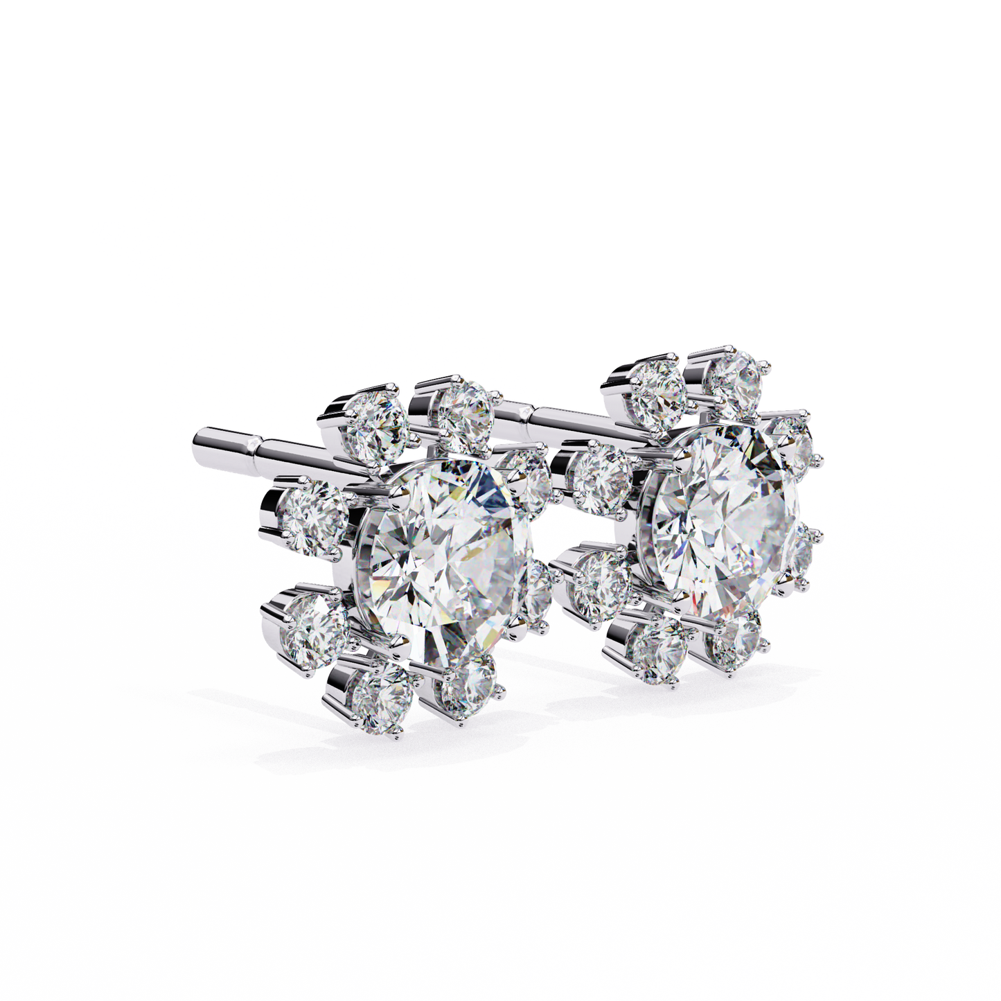 1.50ct Lab Grown Diamond Flower Stud Earrings