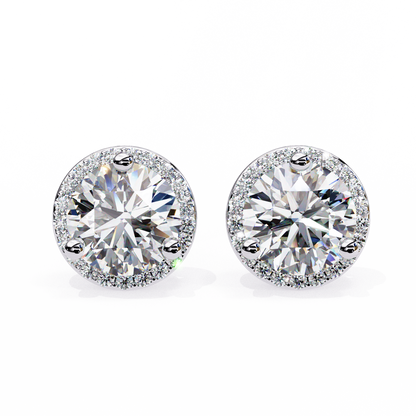 2.25ct Lab Grown Diamond Luxurious Halo Studs