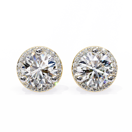 2.25ct Lab Grown Diamond Luxurious Halo Studs