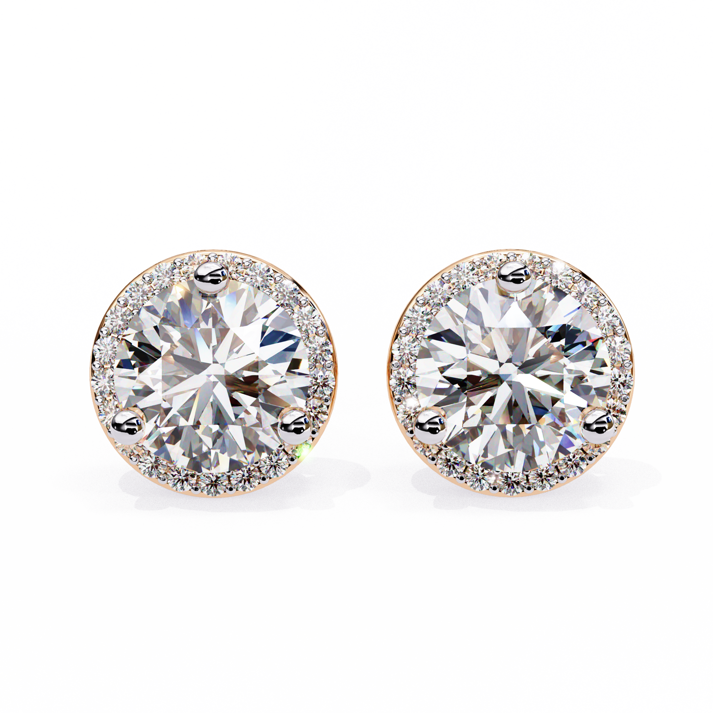 2.25ct Lab Grown Diamond Luxurious Halo Studs