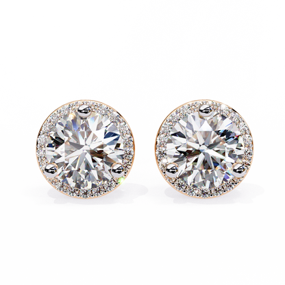 2.25ct Lab Grown Diamond Luxurious Halo Studs