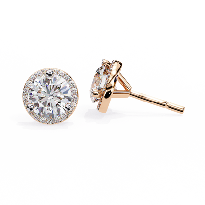 2.25ct Lab Grown Diamond Luxurious Halo Studs