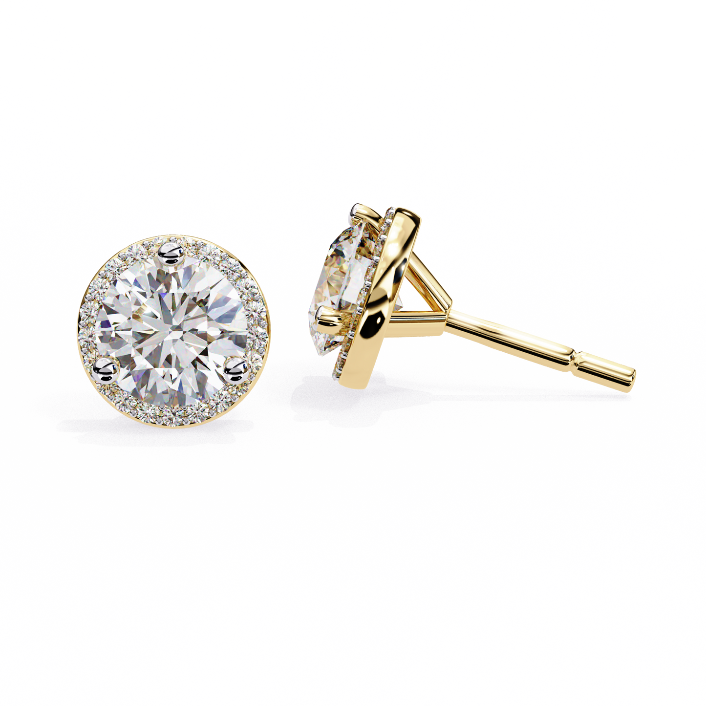 2.25ct Lab Grown Diamond Luxurious Halo Studs