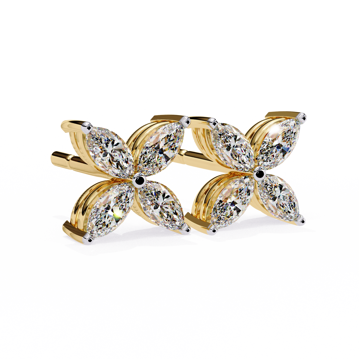 1.00ct Lab Grown Marquise Diamond Flower Studs