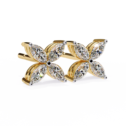 1.00ct Lab Grown Marquise Diamond Flower Studs