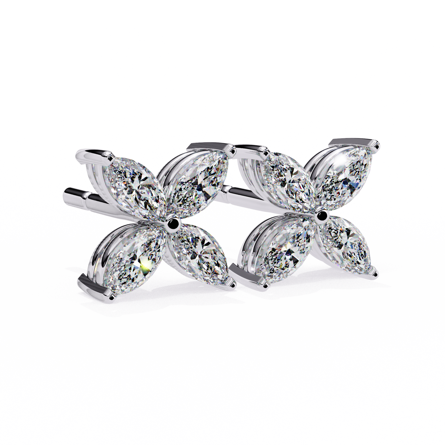 1.00ct Lab Grown Marquise Diamond Flower Studs