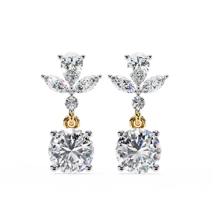 1.34ct Lab Grown Diamond Floral Fantasy Earrings