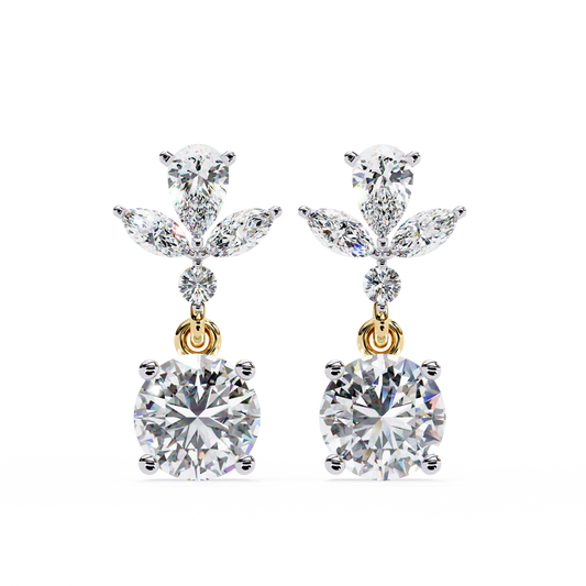 1.34ct Lab Grown Diamond Floral Fantasy Earrings