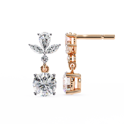 1.34ct Lab Grown Diamond Floral Fantasy Earrings