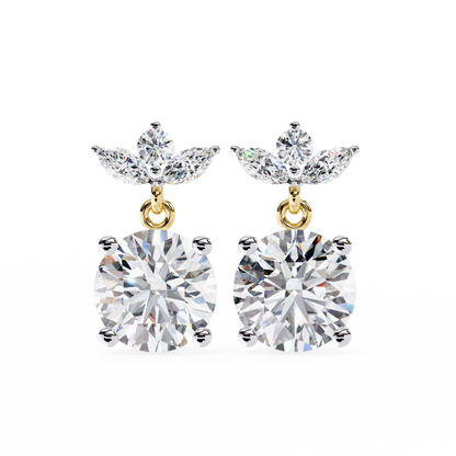 2.02ct Lab Grown Diamond Floral Drop Earrings