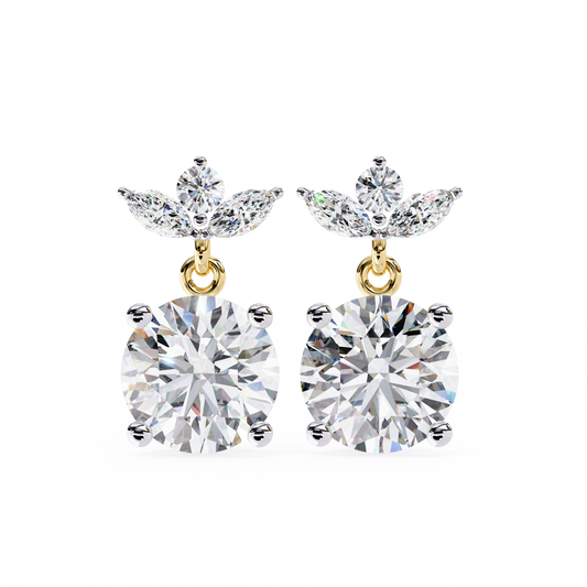 2.02ct Lab Grown Diamond Floral Drop Earrings