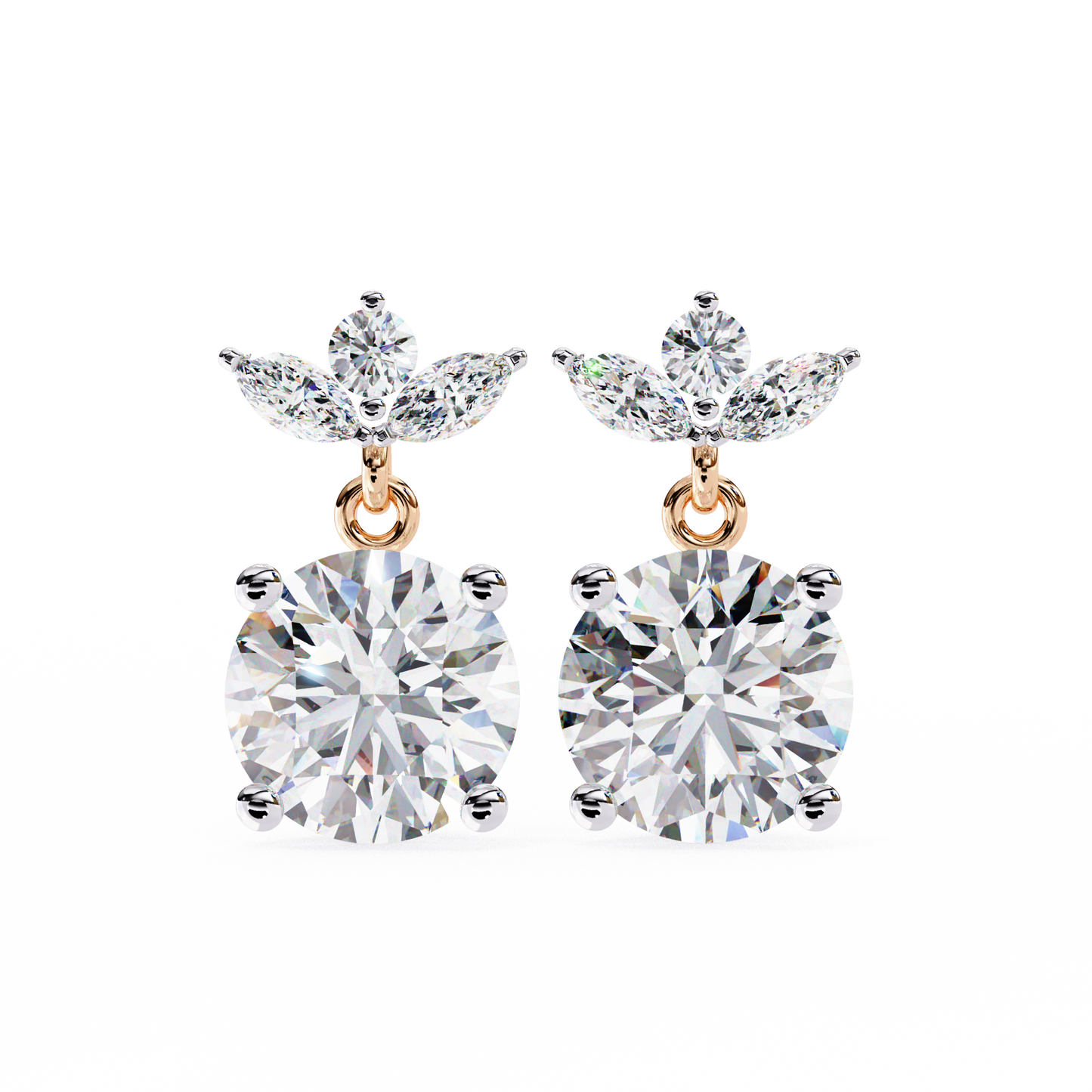 2.02ct Lab Grown Diamond Floral Drop Earrings