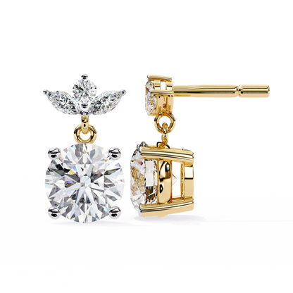 2.02ct Lab Grown Diamond Floral Drop Earrings