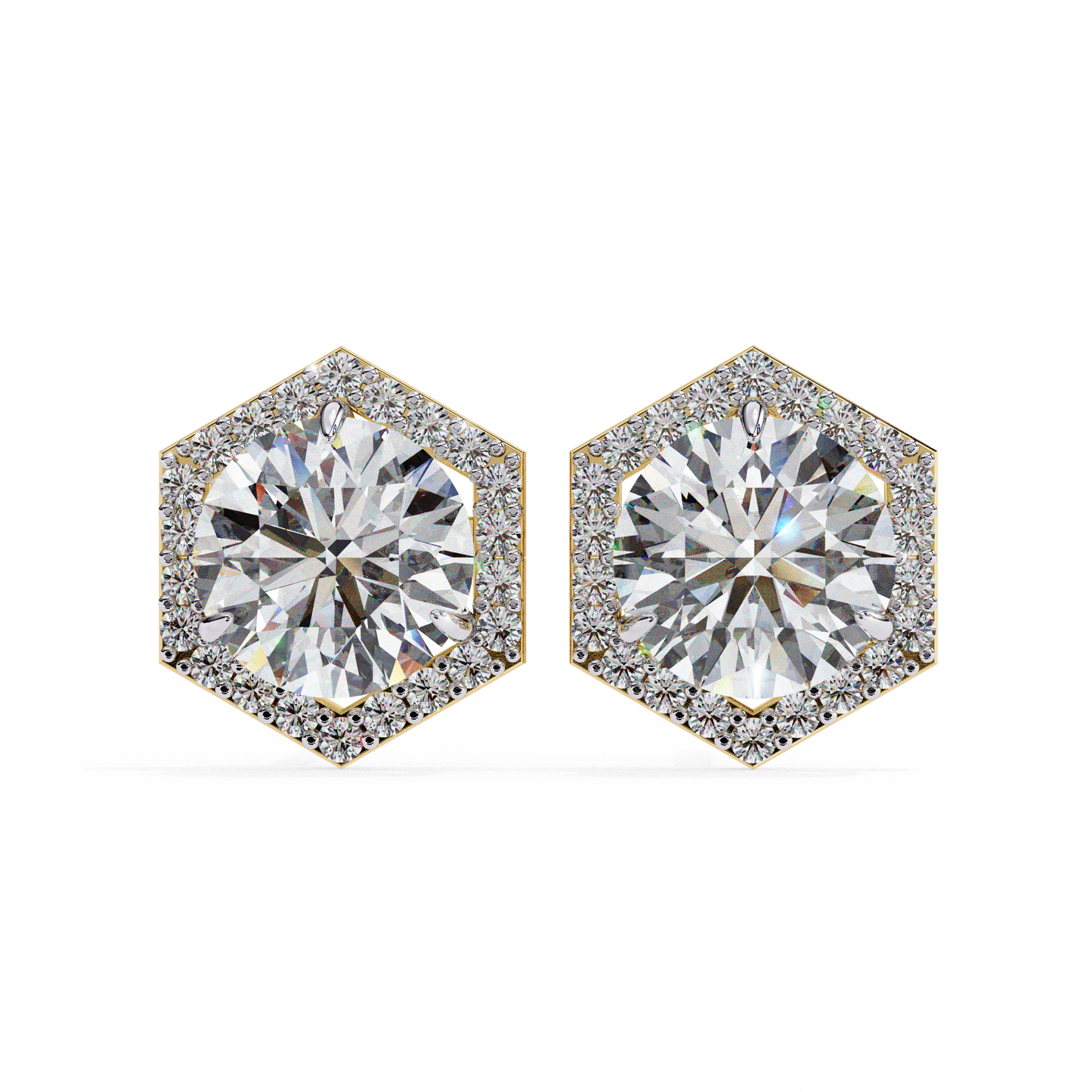 2.26ct Lab Grown Diamond Hexagon Studs