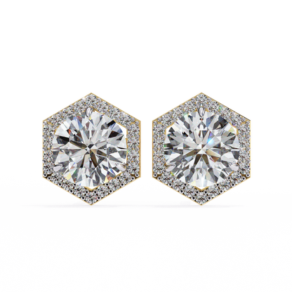 2.26ct Lab Grown Diamond Hexagon Studs