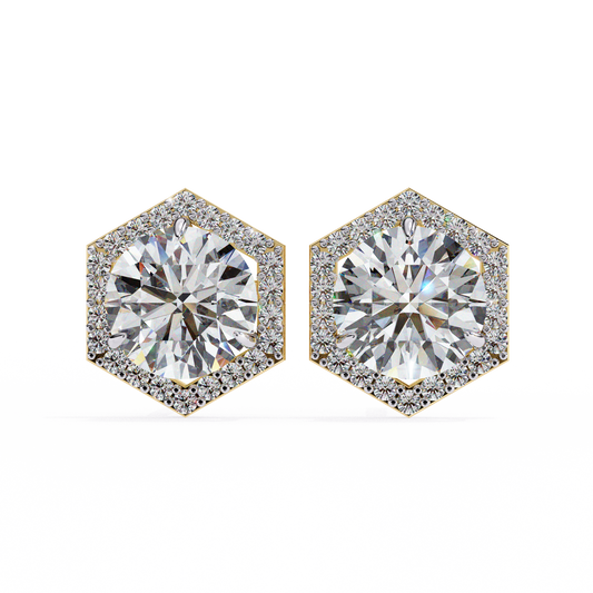 2.26ct Lab Grown Diamond Hexagon Studs