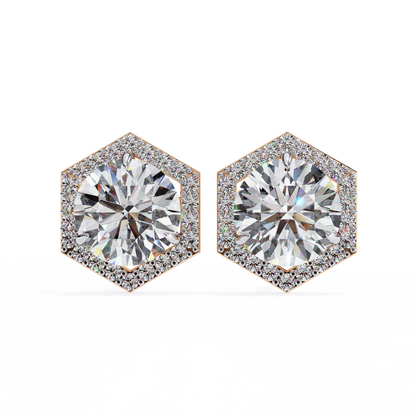 2.26ct Lab Grown Diamond Hexagon Studs