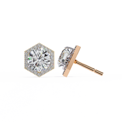 2.26ct Lab Grown Diamond Hexagon Studs