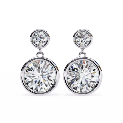 1.84ct Lab Grown Diamond Bezel Set Drop Earrings