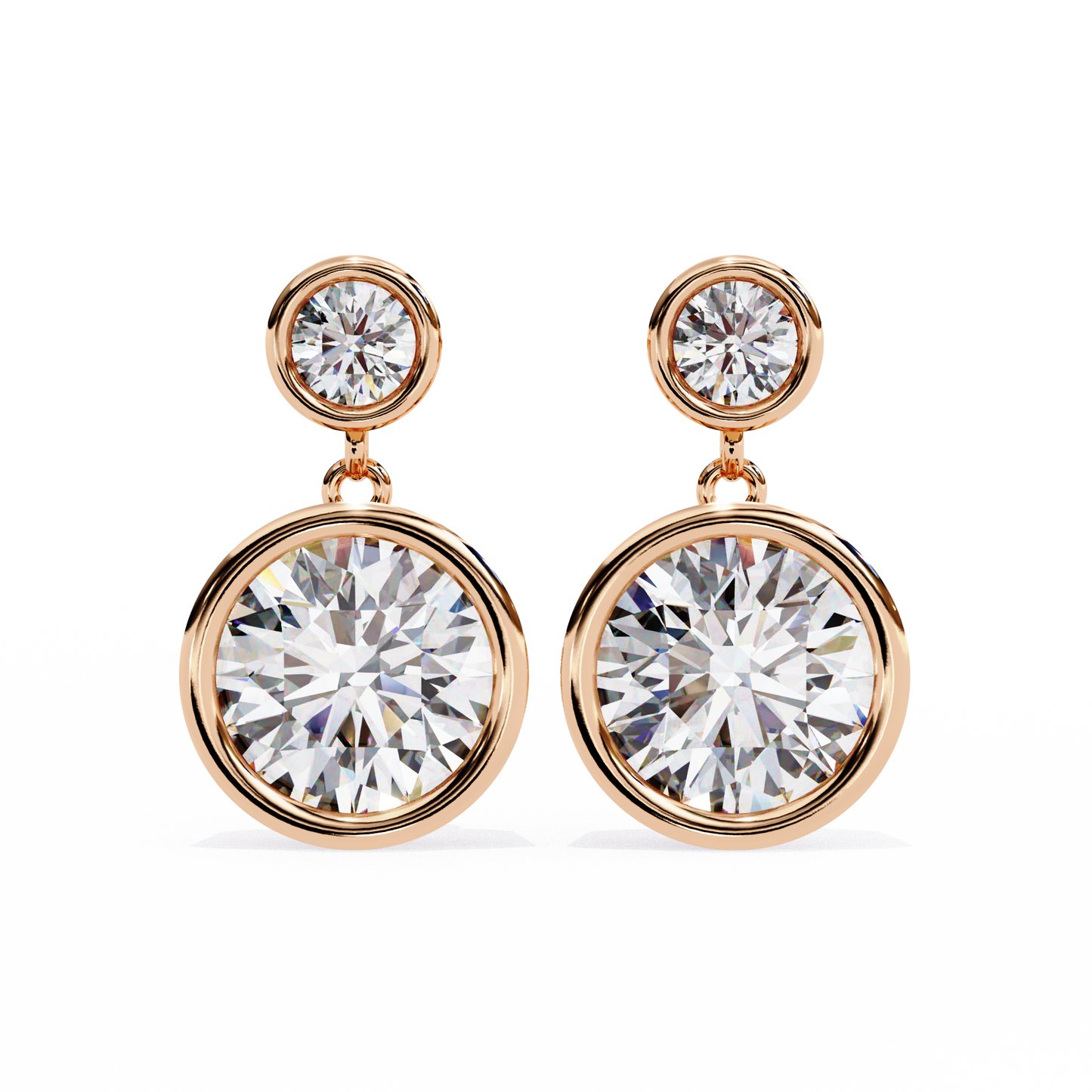 1.84ct Lab Grown Diamond Bezel Set Drop Earrings