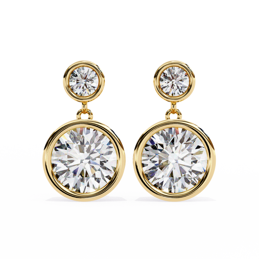 1.84ct Lab Grown Diamond Bezel Set Drop Earrings