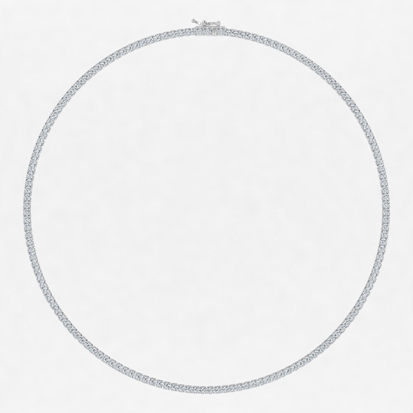 Round Lab Grown Diamond Tennis Necklace