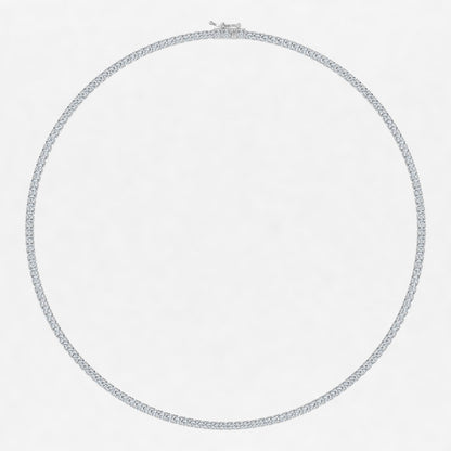 Round Lab Grown Diamond Tennis Necklace