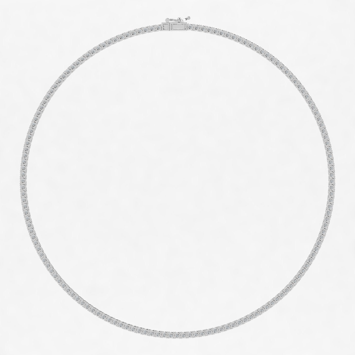 Round Lab Grown Diamond Tennis Necklace