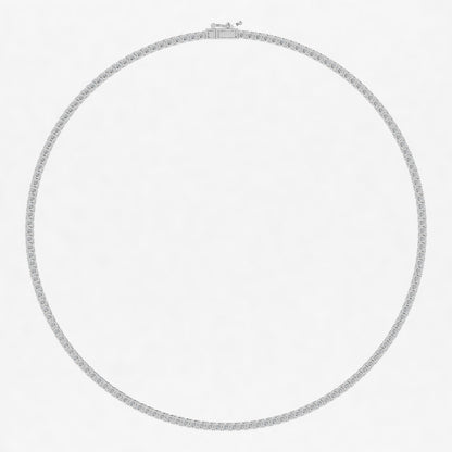 Round Lab Grown Diamond Tennis Necklace