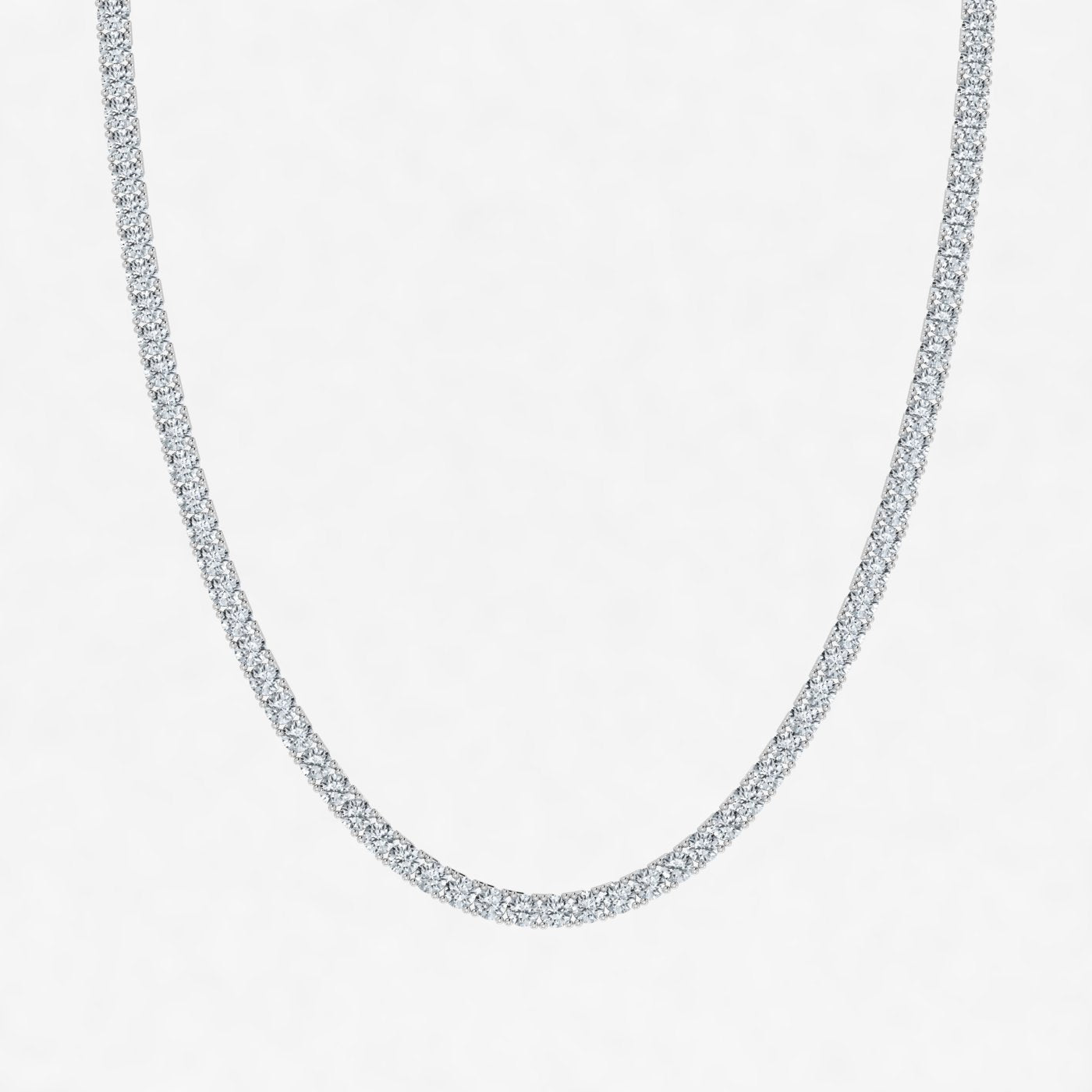 Round Lab Grown Diamond Tennis Necklace