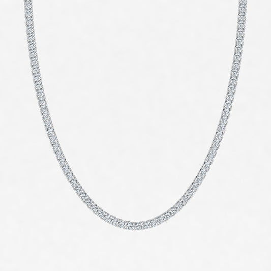 Round Lab Grown Diamond Tennis Necklace