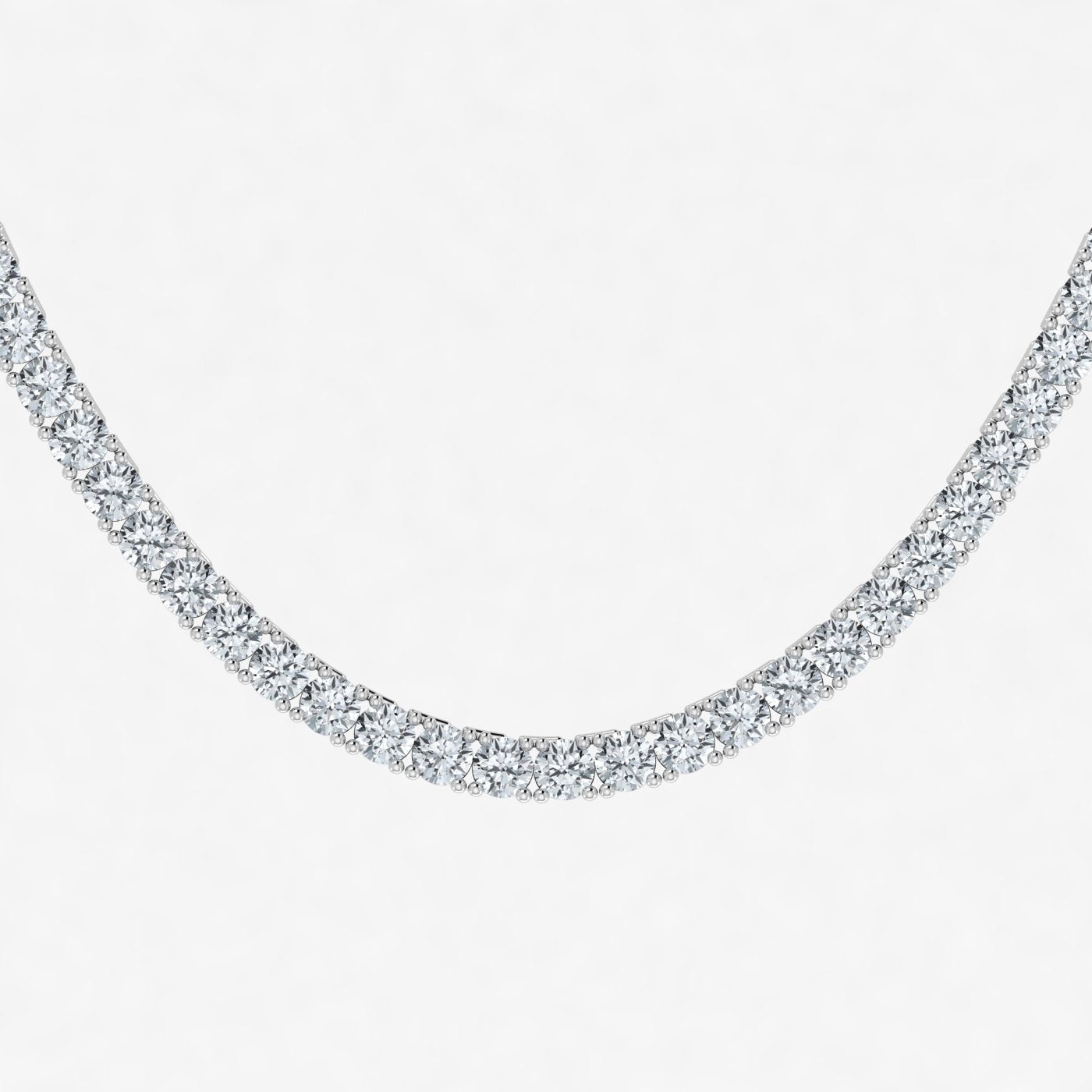 Round Lab Grown Diamond Tennis Necklace