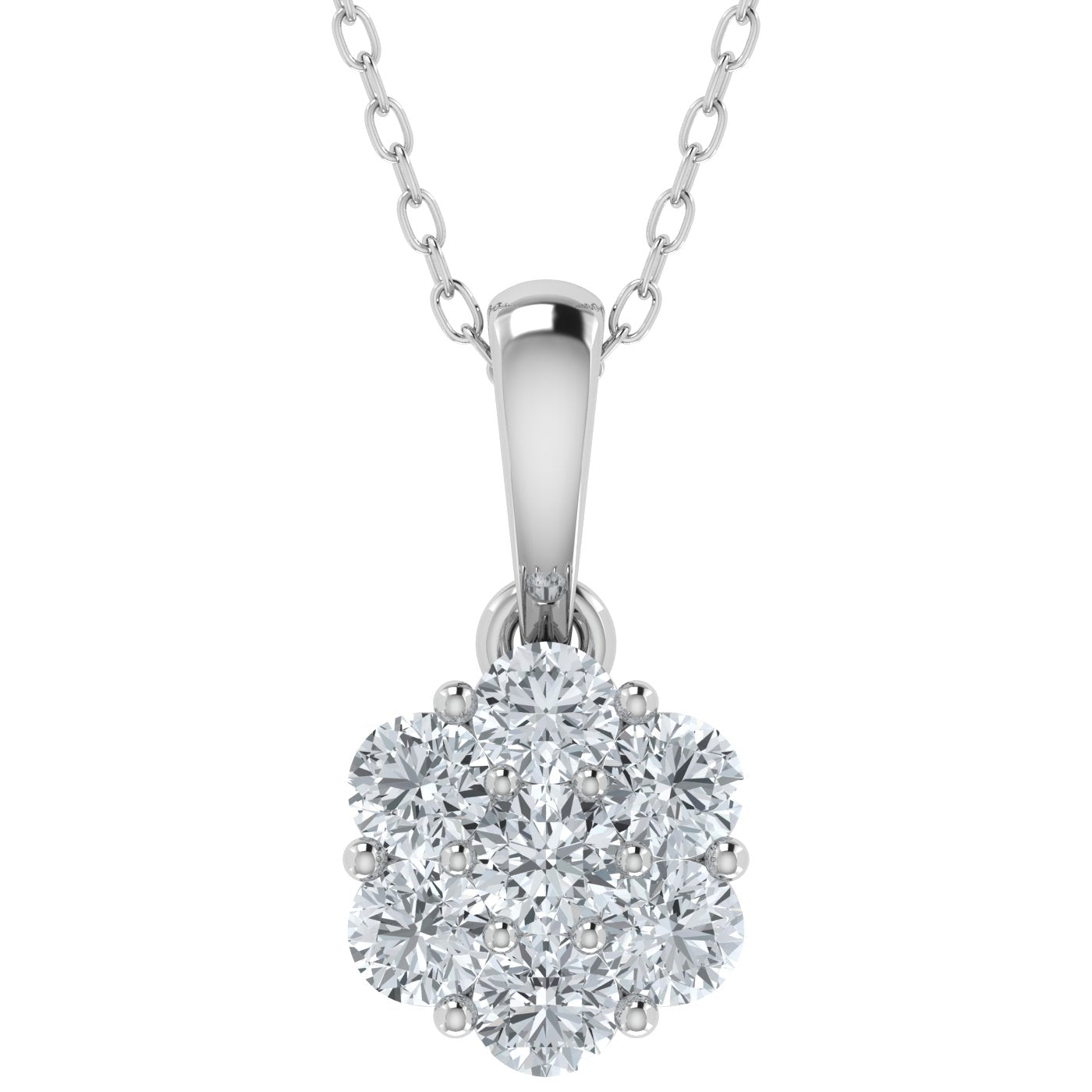 0.50ct Lab Grown Diamond Cluster Pendant