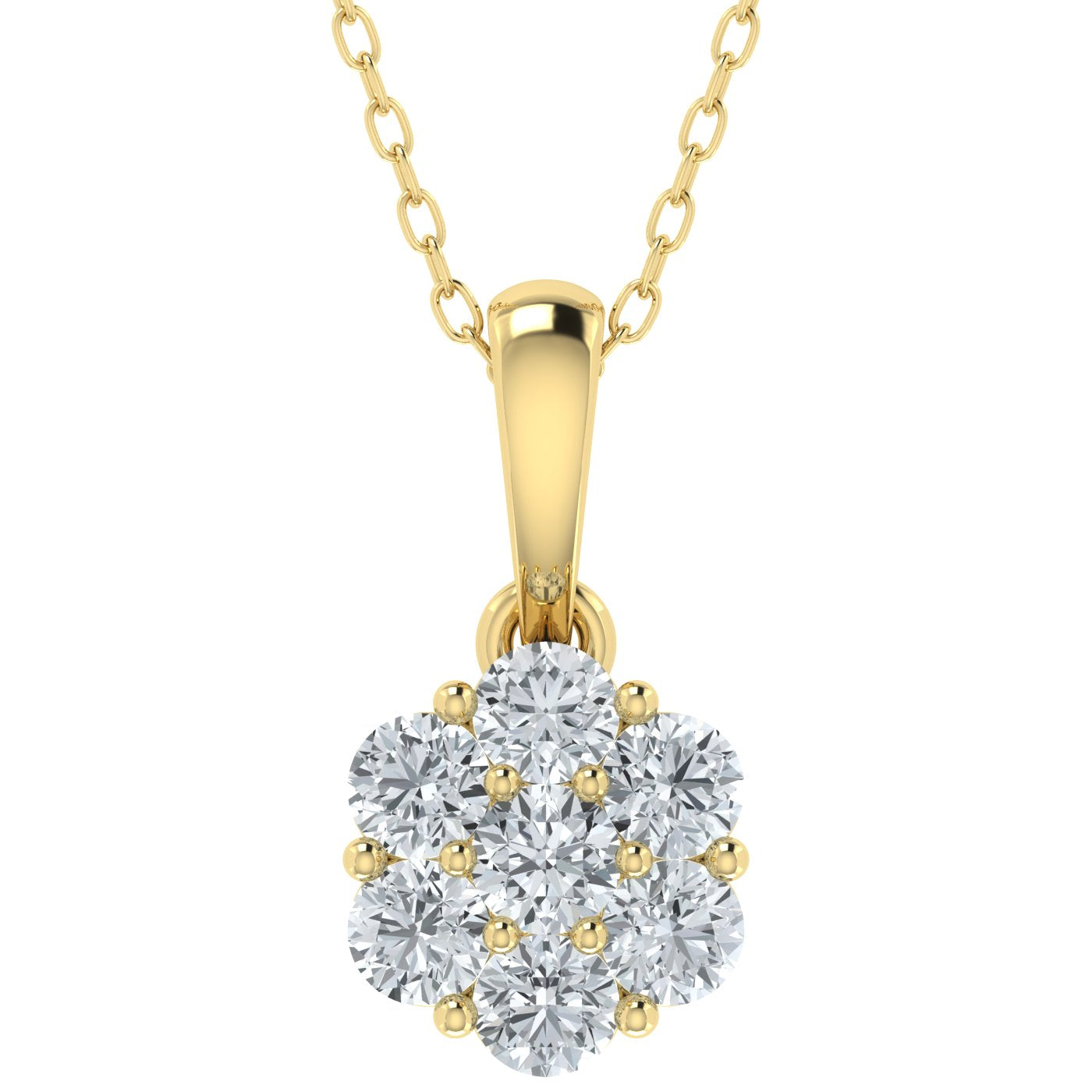 0.50ct Lab Grown Diamond Cluster Pendant