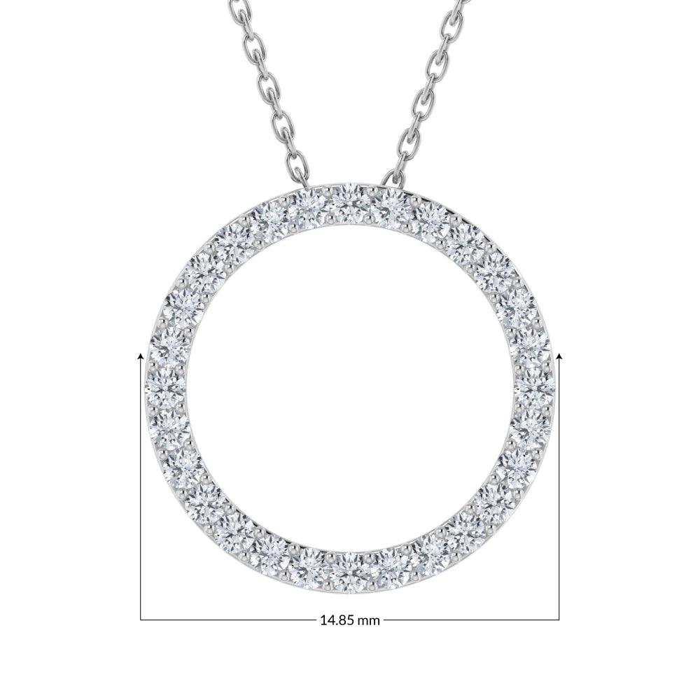 0.25CT Lab Grown Diamond Circle Pendant with Cable Chain